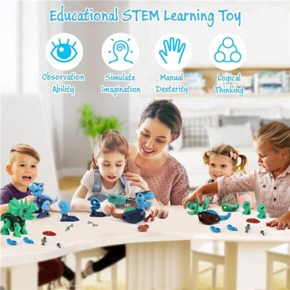Kids Toys Stem Dinosaur Toy for Kids 3-5 Learning Educational Building Sets - Picture 2 of 6